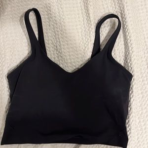 Luluemon women’s black align tank top with bra. Size 8. Like new.